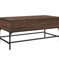 Couchtisch Braun Eichen-Optik 100x50x45 cm Holzwerkstoff Metall