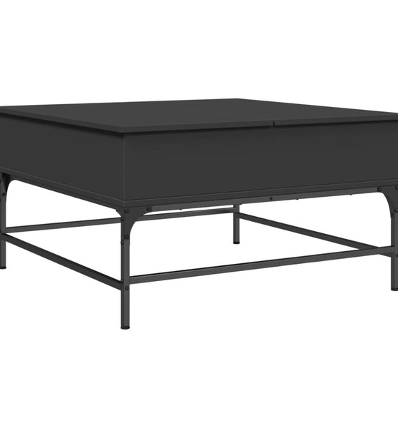 Couchtisch Schwarz 80x80x45 cm Holzwerkstoff und Metall