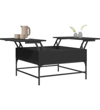 Couchtisch Schwarz 80x80x45 cm Holzwerkstoff und Metall