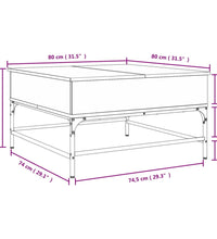 Couchtisch Schwarz 80x80x45 cm Holzwerkstoff und Metall