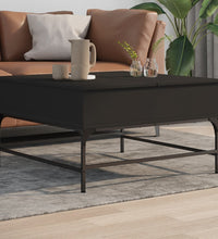 Couchtisch Schwarz 80x80x45 cm Holzwerkstoff und Metall