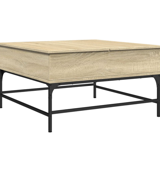 Couchtisch Sonoma-Eiche 80x80x45 cm Holzwerkstoff und Metall