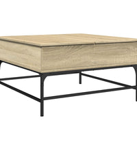 Couchtisch Sonoma-Eiche 80x80x45 cm Holzwerkstoff und Metall