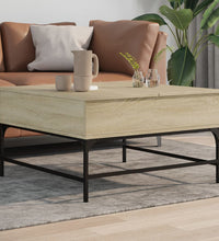 Couchtisch Sonoma-Eiche 80x80x45 cm Holzwerkstoff und Metall