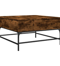 Couchtisch Räuchereiche 80x80x45 cm Holzwerkstoff und Metall