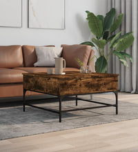 Couchtisch Räuchereiche 80x80x45 cm Holzwerkstoff und Metall