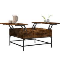 Couchtisch Räuchereiche 80x80x45 cm Holzwerkstoff und Metall