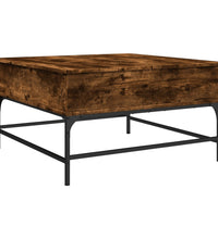 Couchtisch Räuchereiche 80x80x45 cm Holzwerkstoff und Metall