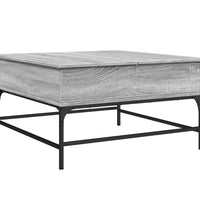 Couchtisch Grau Sonoma 80x80x45 cm Holzwerkstoff und Metall