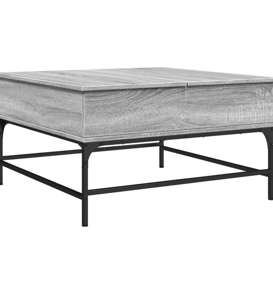 Couchtisch Grau Sonoma 80x80x45 cm Holzwerkstoff und Metall