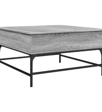 Couchtisch Grau Sonoma 80x80x45 cm Holzwerkstoff und Metall