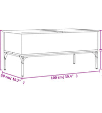 Couchtisch Schwarz 100x50x45 cm Holzwerkstoff und Metall