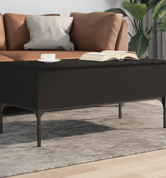 Couchtisch Schwarz 100x50x45 cm Holzwerkstoff und Metall