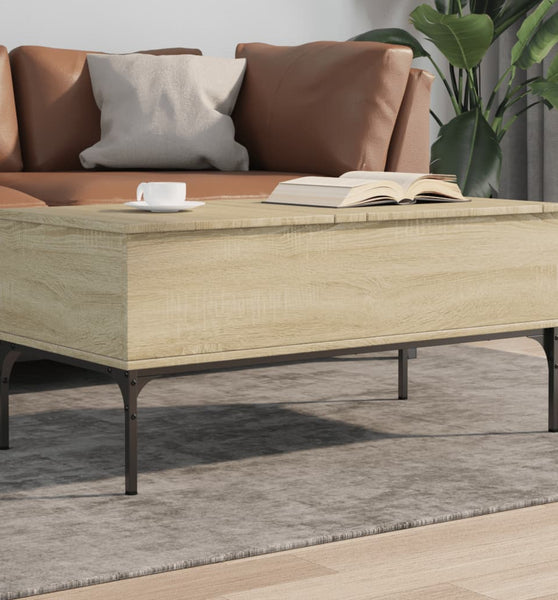 Couchtisch Sonoma-Eiche 100x50x45 cm Holzwerkstoff und Metall