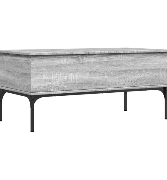 Couchtisch Grau Sonoma 100x50x45 cm Holzwerkstoff und Metall