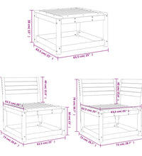 7-tlg. Garten-Lounge-Set Massivholz Kiefer