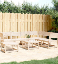 7-tlg. Garten-Lounge-Set Massivholz Kiefer