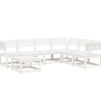 7-tlg. Garten-Lounge-Set Weiß Massivholz Kiefer