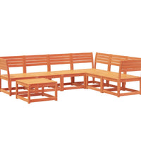 7-tlg. Garten-Lounge-Set Wachsbraun Massivholz Kiefer