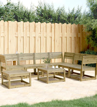 7-tlg. Garten-Lounge-Set Kiefernholz Imprägniert