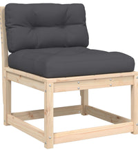 7-tlg. Garten-Lounge-Set mit Kissen Massivholz Kiefer