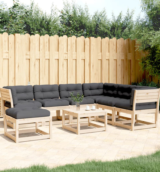 7-tlg. Garten-Lounge-Set mit Kissen Massivholz Kiefer