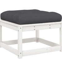 7-tlg. Garten-Lounge-Set mit Kissen Weiß Massivholz Kiefer