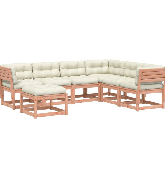 7-tlg. Garten-Lounge-Set mit Kissen Massivholz Douglasie