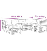 7-tlg. Garten-Lounge-Set mit Kissen Imprägniertes Kiefernholz