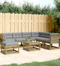 7-tlg. Garten-Lounge-Set mit Kissen Imprägniertes Kiefernholz