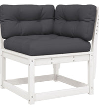 7-tlg. Garten-Lounge-Set mit Kissen Weiß Massivholz Kiefer