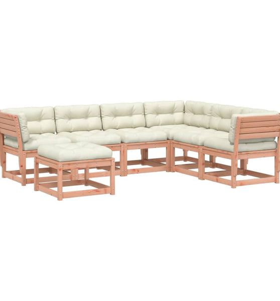 7-tlg. Garten-Lounge-Set mit Kissen Massivholz Douglasie