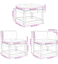 7-tlg. Garten-Lounge-Set mit Kissen Massivholz Douglasie