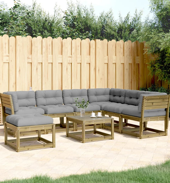 7-tlg. Garten-Lounge-Set mit Kissen Imprägniertes Kiefernholz