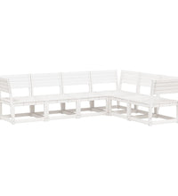 6-tlg. Garten-Sofagarnitur Weiß Massivholz Kiefer