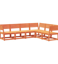 6-tlg. Garten-Sofagarnitur Wachsbraun Massivholz Kiefer