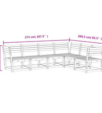 6-tlg. Garten-Sofagarnitur Wachsbraun Massivholz Kiefer