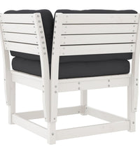 6-tlg. Garten-Sofagarnitur mit Kissen Weiß Massivholz Kiefer