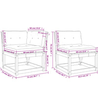 6-tlg. Garten-Sofagarnitur mit Kissen Weiß Massivholz Kiefer
