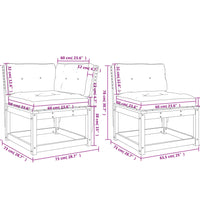 6-tlg. Garten-Sofagarnitur mit Kissen Weiß Massivholz Kiefer