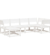 6-tlg. Garten-Sofagarnitur Weiß Massivholz Kiefer
