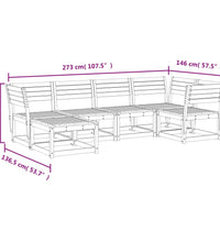 6-tlg. Garten-Sofagarnitur Weiß Massivholz Kiefer