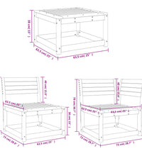 6-tlg. Garten-Sofagarnitur Weiß Massivholz Kiefer