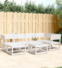 6-tlg. Garten-Sofagarnitur Weiß Massivholz Kiefer