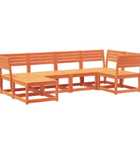6-tlg. Garten-Sofagarnitur Wachsbraun Massivholz Kiefer