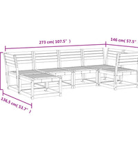6-tlg. Garten-Sofagarnitur Wachsbraun Massivholz Kiefer