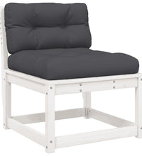 6-tlg. Garten-Sofagarnitur mit Kissen Weiß Massivholz Kiefer