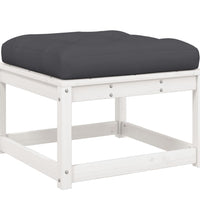 6-tlg. Garten-Sofagarnitur mit Kissen Weiß Massivholz Kiefer