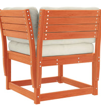 6-tlg. Garten-Sofagarnitur mit Kissen Wachsbraun Kiefernholz