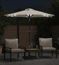 Sonnenschirm mit LED und Stahlmast Weiß 225x225x212 cm